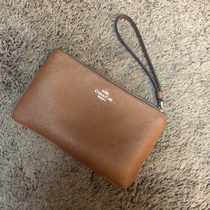 Leather Coach wristlet